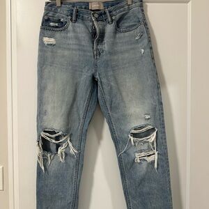 Distressed Everlane Blue Jeans - Straight Leg